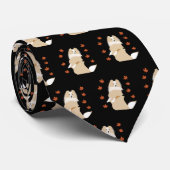 Collie Dog, Autumn Leaves Stropdas (Opgerold)