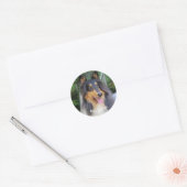 Collie dog Best FRIENDS Ronde Sticker (Envelop)