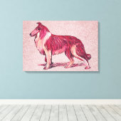 Collie dog canvas afdruk (Insitu (Houten vloer))