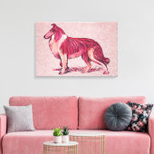 Collie dog canvas afdruk (Insitu (Woonkamer))