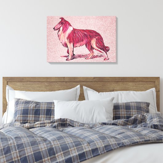 Collie dog canvas afdruk (Insitu (Slaapkamer))
