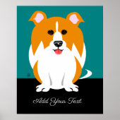 Collie Dog Cartoon Art Poster (Voorkant)