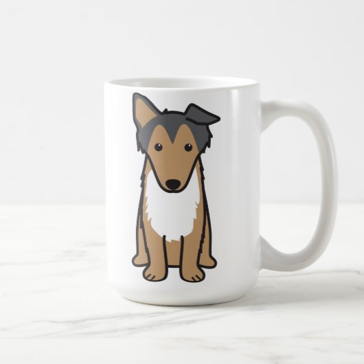 Collie Dog Cartoon Koffiemok (Rechts)