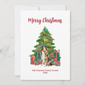 Collie Dog Familie Kerstmis Feestdagenkaart (Voorkant)