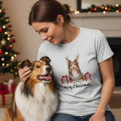 Collie dog - Festive Collie T-shirt