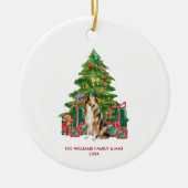 Collie Dog Gepersonaliseerde Kerst Keramisch Ornament (Voorkant)