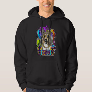 Collie Dog Hip Hop 90s Rap Muziek Hoodie