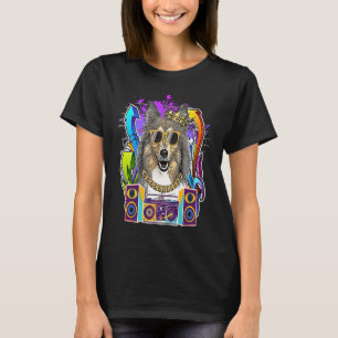 Collie Dog Hip Hop 90s Rap Muziek T-shirt
