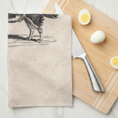  Collie Dog Illustratie van de Grens van 1800s Theedoek (Quarter Fold)