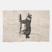  Collie Dog Illustratie van de Grens van 1800s Theedoek (Horizontaal)