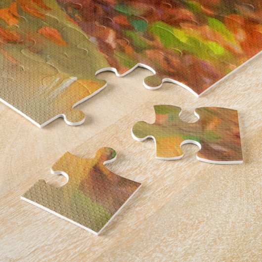 Collie Dog in de herfst Forest Pastel Sketch Legpuzzel (Zijkant)