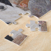 collie dog in een loopplank met kippen legpuzzel (Zijkant)