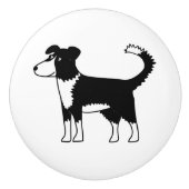 Collie Dog Keramische Knop (Voorkant)
