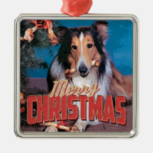 Collie Dog kerstkaneel Metalen Ornament