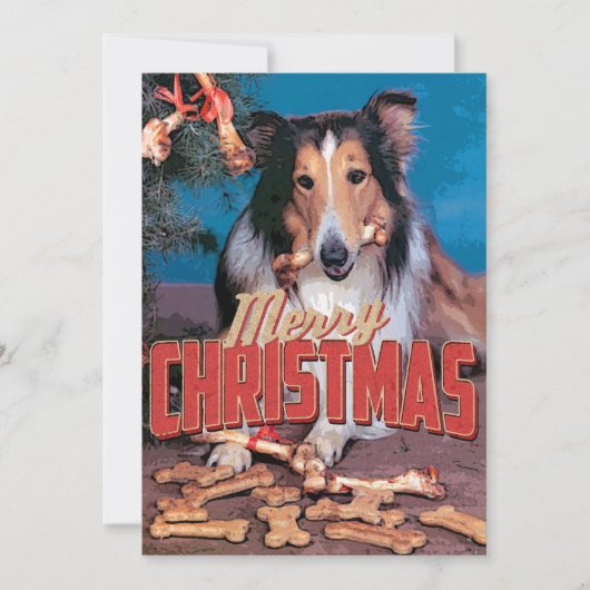 Collie Dog Kerstmis Kaart (Voorkant)