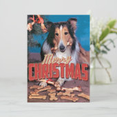 Collie Dog Kerstmis Kaart (Staand voorkant)