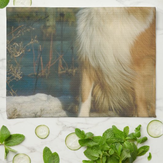 Collie Dog Kitchen Towel Theedoek (Gevouwen)