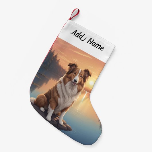 Collie Dog Kleine Kerstsok (Voorkant (Hangend))