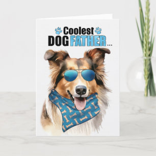 Collie Dog Koudest Dad Vaderdag Feestdagen Kaart