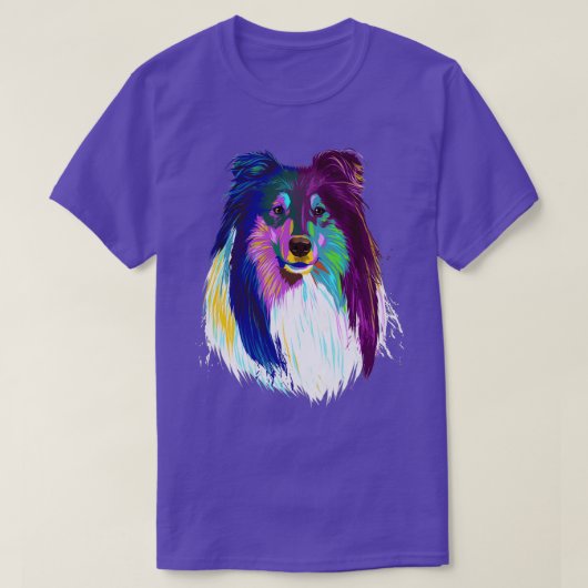 Collie Dog met kleur T-shirt (Design voorkant)