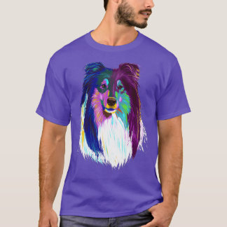 Collie Dog met kleur T-shirt