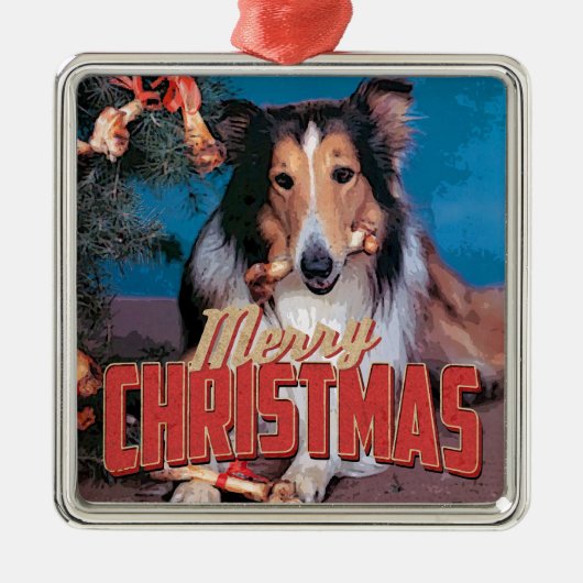 Collie Dog Ornament voor kerstmis (Voorkant)