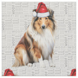 Collie Dog over de kerstfeestdag met grijze wof Stof