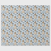 Collie Dog Paw Print Patroon Cadeaupapier (Vlak)