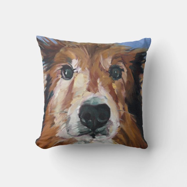 Collie Dog Portrait Pillow Kussen (Voorkant)