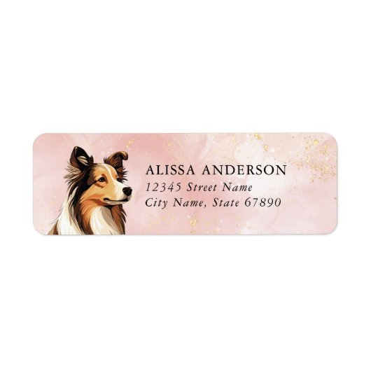 Collie Dog Retouradres Labels (Voorkant)
