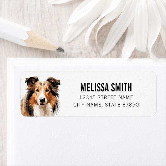 Collie Dog Retouradres Labels (Insitu)