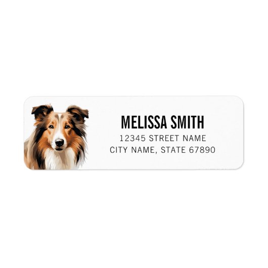 Collie Dog Retouradres Labels (Voorkant)