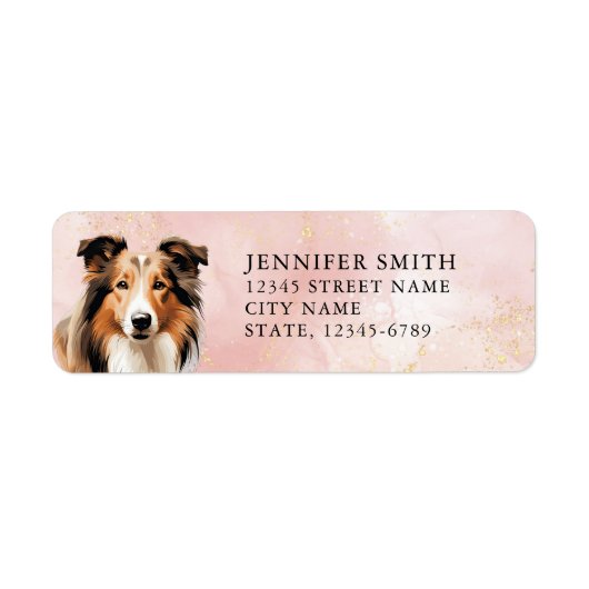 Collie Dog Retouradres Labels (Voorkant)