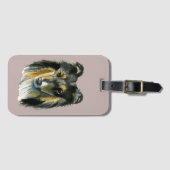  Collie Dog Waterverf Illustratie Bagagelabel (Voorkant (horizontaal))