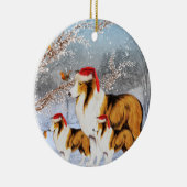 Collie Dog Winter Circle Ornament (Rechts)