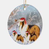 Collie Dog Winter Circle Ornament (Links)