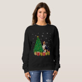 Collie Dog Xmas Tree Lighting Santa Hat Collie Dog Trui (Voorkant volledig)