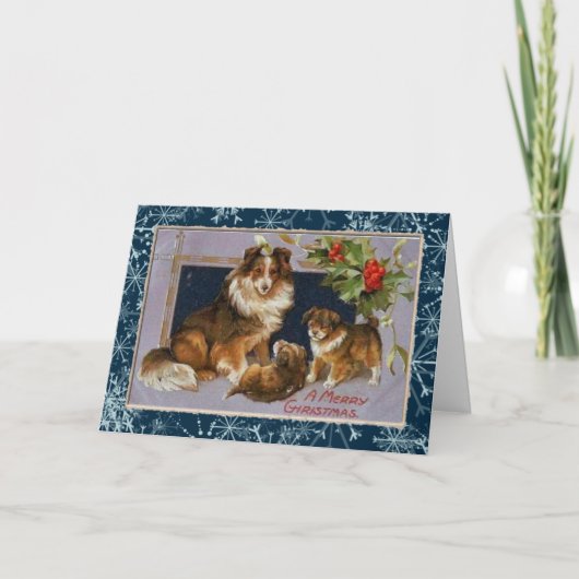  Collie Dogs Kerst Kaart (Voorkant)