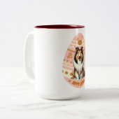 Collie-ei Tweekleurige Koffiemok (Voorkant links)
