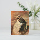 Collie en Birdie Briefkaart (Staand voorkant)