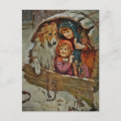 Collie en kinderen in de hond briefkaart (Voorkant)
