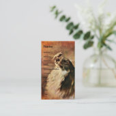  Collie en vogels Visitekaartje (Staand voorkant)