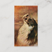  Collie en vogels Visitekaartje (Achterkant)