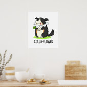 Collie-flower Funny Border Collie Dog Pun Poster (Keuken)
