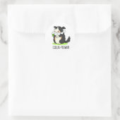 Collie-flower Funny Border Collie Dog Pun Ronde Sticker (Tas)
