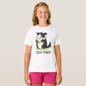 Collie-flower Funny Border Collie Dog Pun T-shirt (Voorkant volledig)