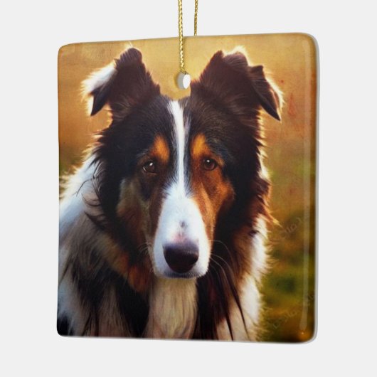 Collie Front Uitzicht Keramisch Ornament (Links)