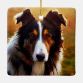 Collie Front Uitzicht Keramisch Ornament (Achterkant)