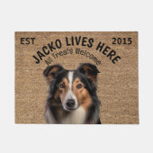 Collie gepersonaliseerde huisdier deurmat (Voorkant)