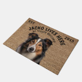 Collie gepersonaliseerde huisdier deurmat (Schuin)